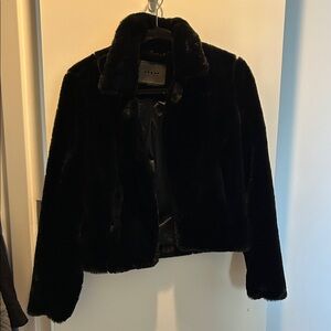 Blank NYC Black Cropped Teddy Jacket
